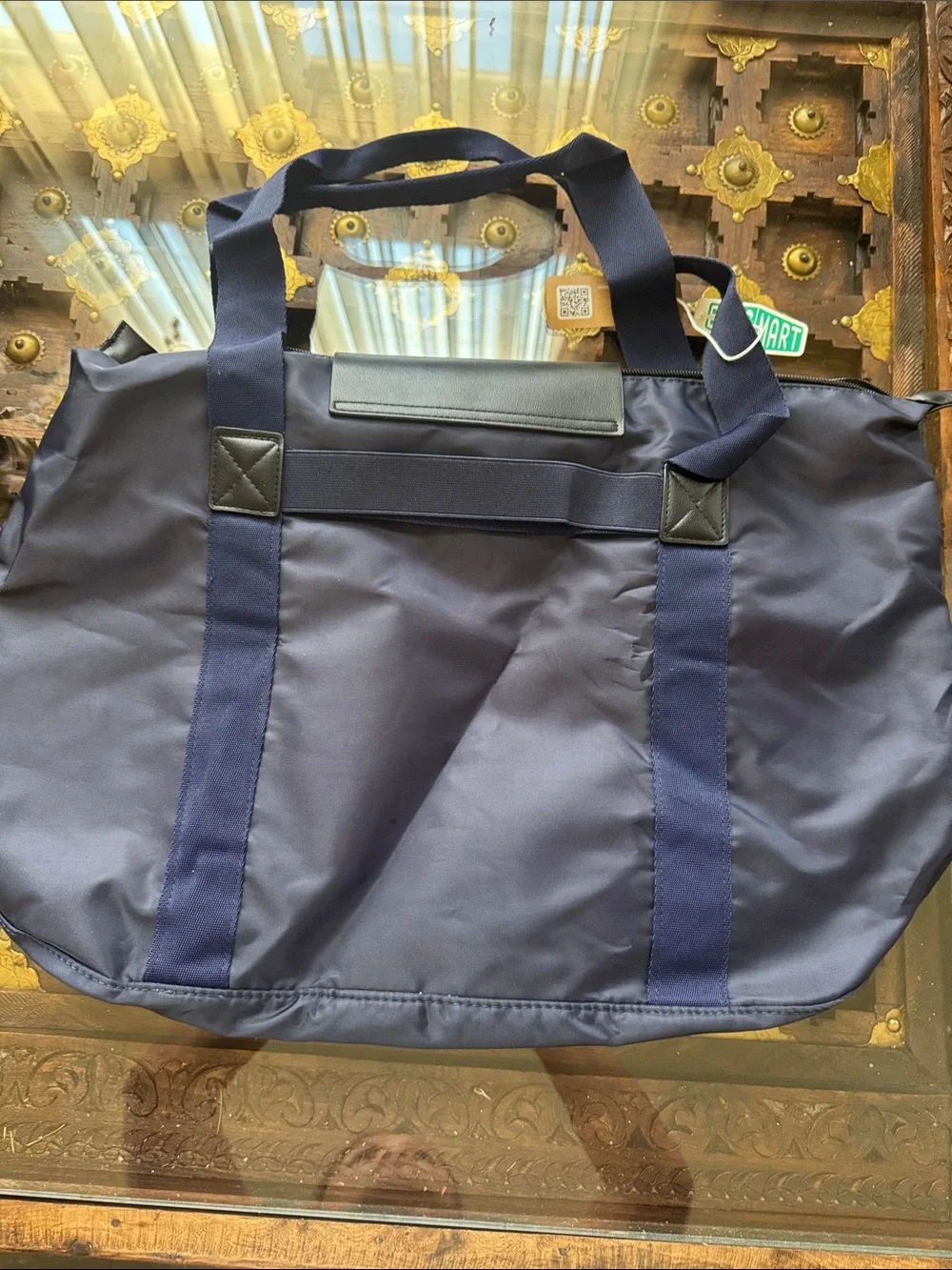 BRIC'S Navy Men's Duffel Tote Bag with Top Flap